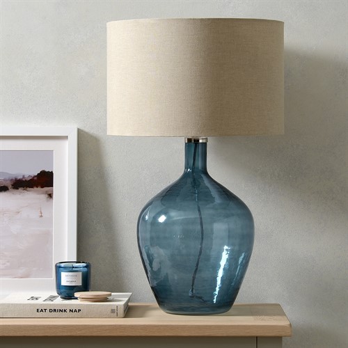 Elliot Glass Table Lamp Blue