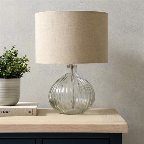 Freshbrook Glass Ribbed Table Lamp