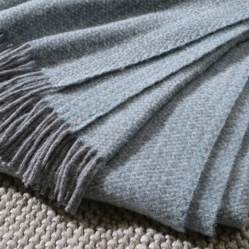 Illusion Pure New Wool Throw - Spearmint and Grey