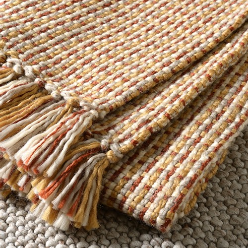 Basket Weave Hand Woven Throw Terracotta