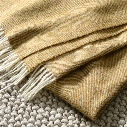 Herringbone Throw Gold