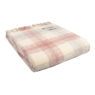 Meadow Check Throw Dusky Pink