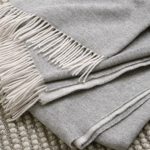 Throw With Cashmere - Mid Grey