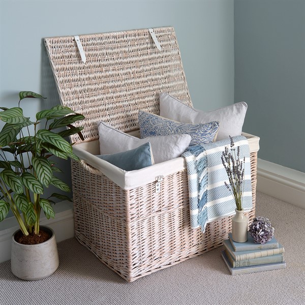 White Wash Large Storage Hamper The Cotswold Company