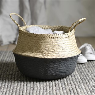 Grey Dipped Seagrass Basket