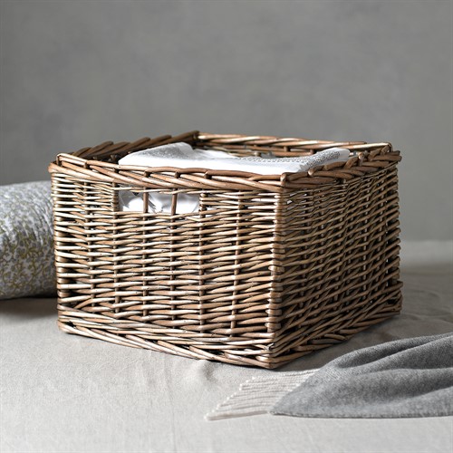 Medium Square Antique Wash Storage Basket