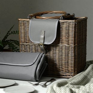 Grey Chiller Basket with Picnic Blanket