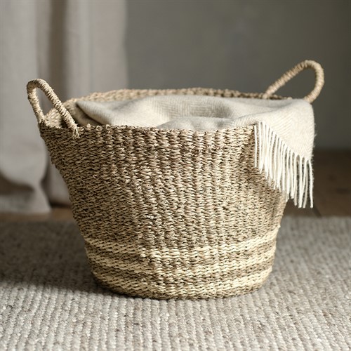 Seagrass Palm Leaf Storage Basket- Large