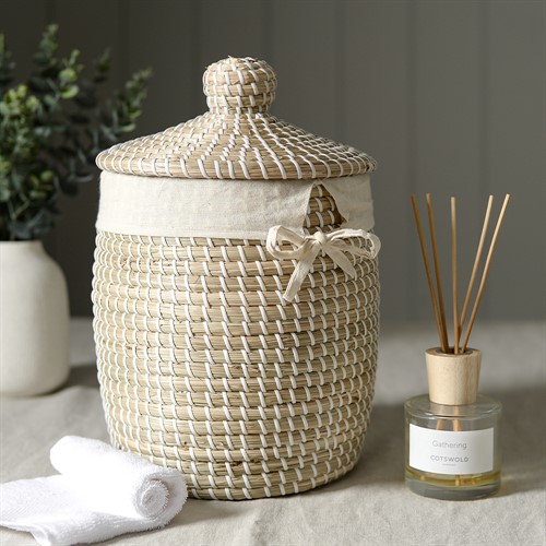 Seagrass Basket With Lid - Small