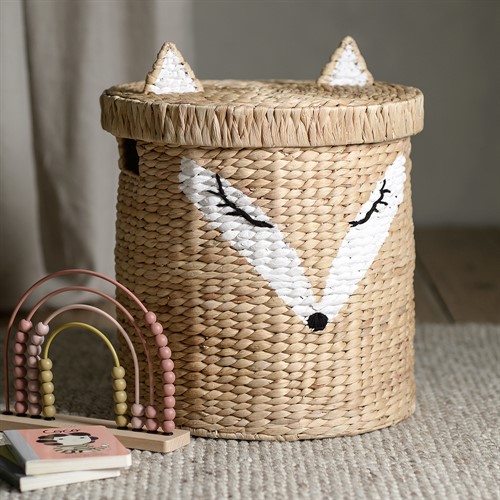Fox Lidded Storage Basket