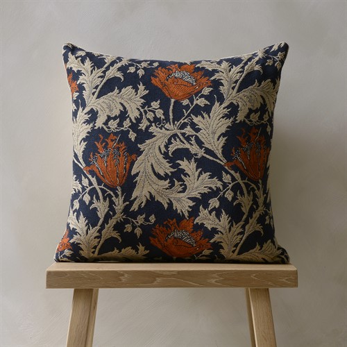 William Morris Anemone - Blue Rust Cushion