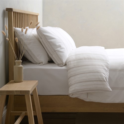 Broadwell Stripe Natural Double Duvet Cover Set