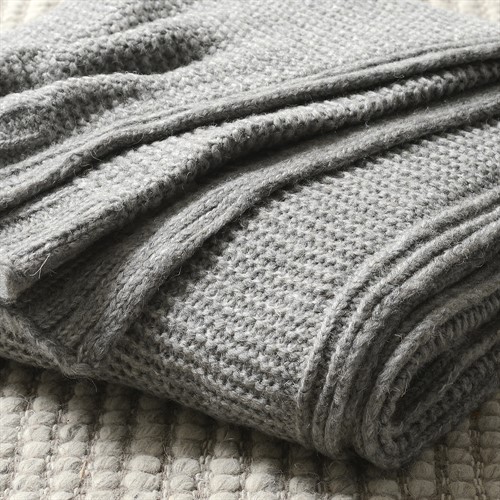 Lenny Chunky Knitted Throw Grey 