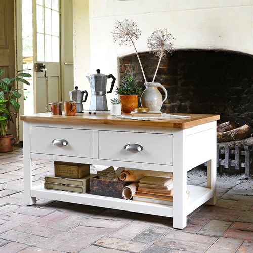 Sussex Cotswold Cream Coffee Table With Drawers