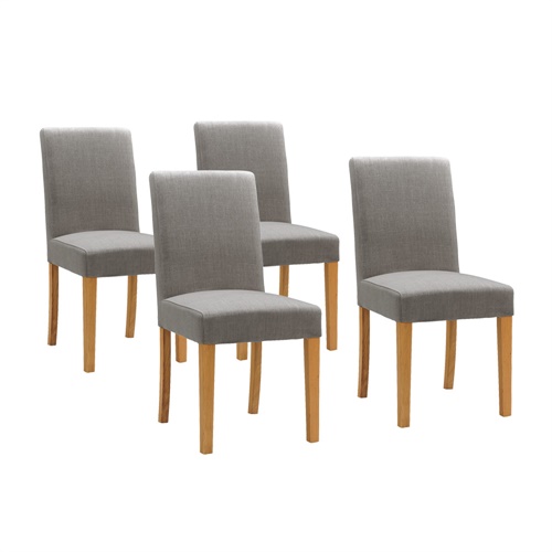 Set of 4 Aster Straight Back Chairs - Grey